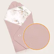 Paturica de infasat, Lionelo, Pentru scoica auto, carucior si landou, Cu multiple utilizari, Cu inchidere arici velcro, Dimensiune 90x90 cm, Din bumbac, TOG 2.5, 12-18 luni, Bej BYNLO-TRAVEL_SWADDLE_BLANKET_BEIGE_MAGNOLIA