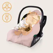 Paturica de infasat, Lionelo, Pentru scoica auto, carucior si landou, Cu multiple utilizari, Cu inchidere arici velcro, Dimensiune 90x90 cm, Din bumbac, TOG 2.5, 12-18 luni, Bej BYNLO-TRAVEL_SWADDLE_BLANKET_BEIGE_MAGNOLIA