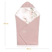 Paturica de infasat, Lionelo, Pentru scoica auto, carucior si landou, Cu multiple utilizari, Cu inchidere arici velcro, Dimensiune 90x90 cm, Din bumbac, TOG 2.5, 12-18 luni, Bej BYNLO-TRAVEL_SWADDLE_BLANKET_BEIGE_MAGNOLIA
