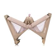 Patut pliant, Lionelo, Jasmin Easy Fold, Pana la 15 kg, Usor de pliat, Cu doua nivele, Cu saltea ergonomica T25, Cu intrare laterala cu fermoar, 2 roti cu frana, 120 x 60 cm, Conform cu EN 716, 0-36 luni, Bej BYNLO-JASMIN_EASY_FOLD_BEIGE_SAND