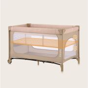 Patut pliant, Lionelo, Jasmin Easy Fold, Pana la 15 kg, Usor de pliat, Cu doua nivele, Cu saltea ergonomica T25, Cu intrare laterala cu fermoar, 2 roti cu frana, 120 x 60 cm, Conform cu EN 716, 0-36 luni, Bej BYNLO-JASMIN_EASY_FOLD_BEIGE_SAND