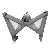Patut pliant, Lionelo, Jasmin Easy Fold, Pana la 15 kg, Usor de pliat, Cu doua nivele, Cu saltea ergonomica T25, Cu intrare laterala cu fermoar, 2 roti cu frana, 120 x 60 cm, Conform cu EN 716, 0-36 luni, Gri BYNLO-JASMIN_EASY_FOLD_GREY_STONE