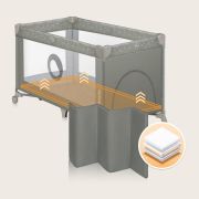 Patut pliant, Lionelo, Stefi, Cu un nivel, Cu intrare laterala cu fermoar, 2 roti, 120x60 cm, Conform cu standardul european de securitate EN 716, Bej BYNLO-STEFI_BEIGE_SAND