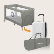 Patut pliant, Lionelo, Stefi, Cu un nivel, Cu intrare laterala cu fermoar, 2 roti, 120x60 cm, Conform cu standardul european de securitate EN 716, Bej BYNLO-STEFI_BEIGE_SAND