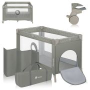 Patut pliant, Lionelo, Stefi, Cu un nivel, Cu intrare laterala cu fermoar, 2 roti, 120x60 cm, Conform cu standardul european de securitate EN 716, Bej BYNLO-STEFI_BEIGE_SAND
