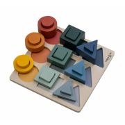 Puzzle copii, Free2Play, Din lemn, Cu sortare forme, Incurajeaza imaginatia, Dezvolta abilitatile motorii fine si coordonarea ochi-mana, 22,2x22,2x4,2 cm, 12 luni+, Multcolor BYN85109