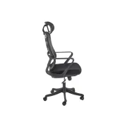 Scaun birou egonomic hm vesuvio, mesh, mecanism balans, baza polipropilena, suport lombar, tetiera ajustabila,120 kg, negru drm10386