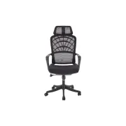 Scaun birou egonomic hm vesuvio, mesh, mecanism balans, baza polipropilena, suport lombar, tetiera ajustabila,120 kg, negru drm10386