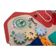 Tablita cu activitati, Free2Play, Din lemn, Cu elemente interactive, Dezvolta coordonarea mana-ochi, 40x30x6,5 cm, 18 luni+, Multicolor BYN85116