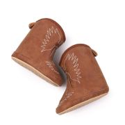 Cizmulite pentru bebelusi, maro, stil cowboy, cu broderie de aripi chbjz4167-1-ci4