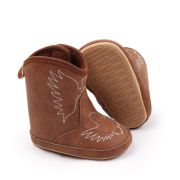 Cizmulite pentru bebelusi, maro, stil cowboy, cu broderie de aripi chbjz4167-1-ci4