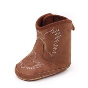 Cizmulite pentru bebelusi, maro, stil cowboy, cu broderie de aripi chbjz4167-1-ci4