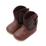 Cizmulite pentru bebelusi, maro, stil cowboy, cu talpa flexibila chbjz3166-ci6