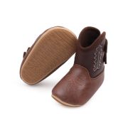 Cizmulite pentru bebelusi, maro, stil cowboy, cu talpa flexibila chbjz3166-ci6