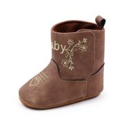Cizmulite pentru bebelusi, maro, stil western, cu talpa flexibila chbhx3125-1-ci6