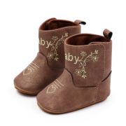 Cizmulite pentru bebelusi, maro, stil western, cu talpa flexibila chbhx3125-1-ci6
