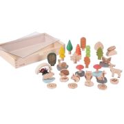 Set de 37 figurine din lemn pentru activitati educative padurea tik73552