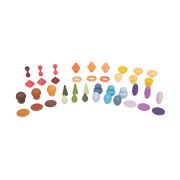 Set de 42 forme din lemn colorate pentru activitati educative comorile padurii tik74051