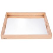 Tava mare din lemn cu oglinda acrilica, 500 x 435 x 50 mm, pentru activitati senzoriale tik73466