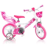 Bicicleta pentru copii Little Hearth DB-124RLN-05LH Dino Bikes, 12 inch, alb si roz SUPDB-124RLN-05LH