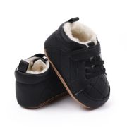 Pantofiori bebelusi negri, cu captuseala pufoasa si design matlasat ambmb3164-2-p29