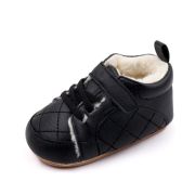 Pantofiori bebelusi negri, cu captuseala pufoasa si design matlasat ambmb3164-2-p29
