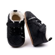 Pantofiori bebelusi negri, cu captuseala pufoasa si design matlasat ambmb3164-2-p29