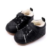 Pantofiori bebelusi negri, cu captuseala pufoasa si design matlasat ambmb3164-2-p29
