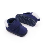 Pantofiori pentru bebelusi, albastri, cu captuseala pufoasa si inchidere velcro ambhx3165-2-va5