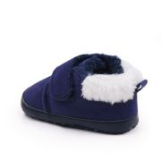 Pantofiori pentru bebelusi, albastri, cu captuseala pufoasa si inchidere velcro ambhx3165-2-va5
