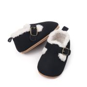 Pantofiori pentru bebelusi, negri, cu captuseala pufoasa chbmb4028-2-va5