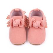 Pantofiori pentru bebelusi, roz cu franjuri chbhx3053-3-va5
