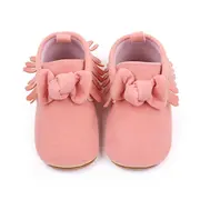 Pantofiori pentru bebelusi, roz cu franjuri chbhx3053-3-va5