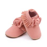 Pantofiori pentru bebelusi, roz cu franjuri chbhx3053-3-va5