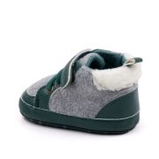 Pantofiori pentru bebelusi, verde cu gri chbhx3162-3-va2