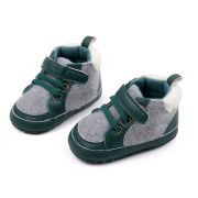 Pantofiori pentru bebelusi, verde cu gri chbhx3162-3-va2