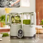 Babymoov - robot multifunctional nutribaby glass 4 in 1 din sticla si otel inoxidabil celadon green bbba001138