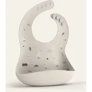 Baveta Din Silicon Cu Buzunar, Ajustabila, Goose Family, Cream Pjbbs_gf