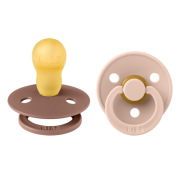 Bibs - set 2 suzete colour latex, tetina rotunda, 18 luni +-blush/woodchuck bbb130215