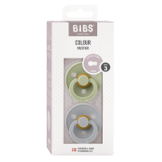 Bibs - set 2 suzete colour latex, tetina rotunda, 18 luni +-sage/cloud bbb130262