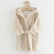 Halat de baie, New Baby, Pentru copii, Cu buzunare, Cu cordon, Marime 104/110, Din bumbac 100%, Beige BYN56731