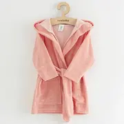 Halat de baie, New Baby, Pentru copii, Cu buzunare, Cu cordon, Marime 104/110, Din bumbac 100%, Pink BYN56729