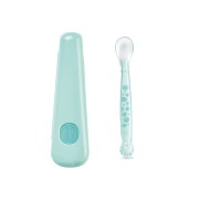 Lingurita Ingusta Din Silicon Alimentar Cu Ventuza, In Carcasa, Perfecta Pentru Vacanta, , œsoft  Fun,  , Mint Pjb5211