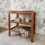 Masa Infasat Pentru Bebelusi, Lemn Masiv, Noble Vintage, Cu 2 Rafturi De Depozitare Inalte Pjb270125