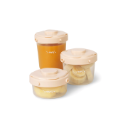 Pachet 3 Caserole Cu Capac Pentru Pastrarea Alimentelor, Crem Pjb25642