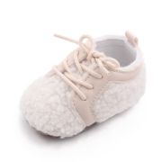 Pantofiori pentru bebelusi, ivoire, cu design pufos si talpa antiderapanta chd2676-2-va5