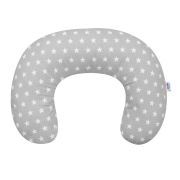 Perna alaptare, New Baby, Diametru 16 cm, Lungime in jurul circumferintei 125 cm, Bumbac, 100% antialergic, Husa detasabila, 0 luni+, Stars Grey BYN43244