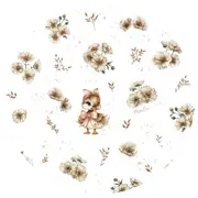 Sac de dormit, MimiNu, Cu picioruse, De iarna, Din bumbac certificat Oeko Tex Standard 100, Cu fermoar pe mijloc, 87 cm, 3 luni - 2.5 ani, 2.5 Tog, Design, Ducklings Beige BYN6426972026987