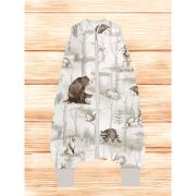 Sac de dormit, MimiNu, Cu picioruse, De iarna, Din bumbac certificat Oeko Tex Standard 100, Cu fermoar pe mijloc, 87 cm, 3 luni - 2.5 ani, 2.5 Tog, Design, Woodland BYN6426972027007