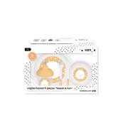 Set Complet De Masa, 5 Piese,   Giraffe Party,   Mustard Pjb52824